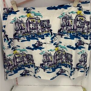 Lady Hagen White Skort with Blue and Purple Design